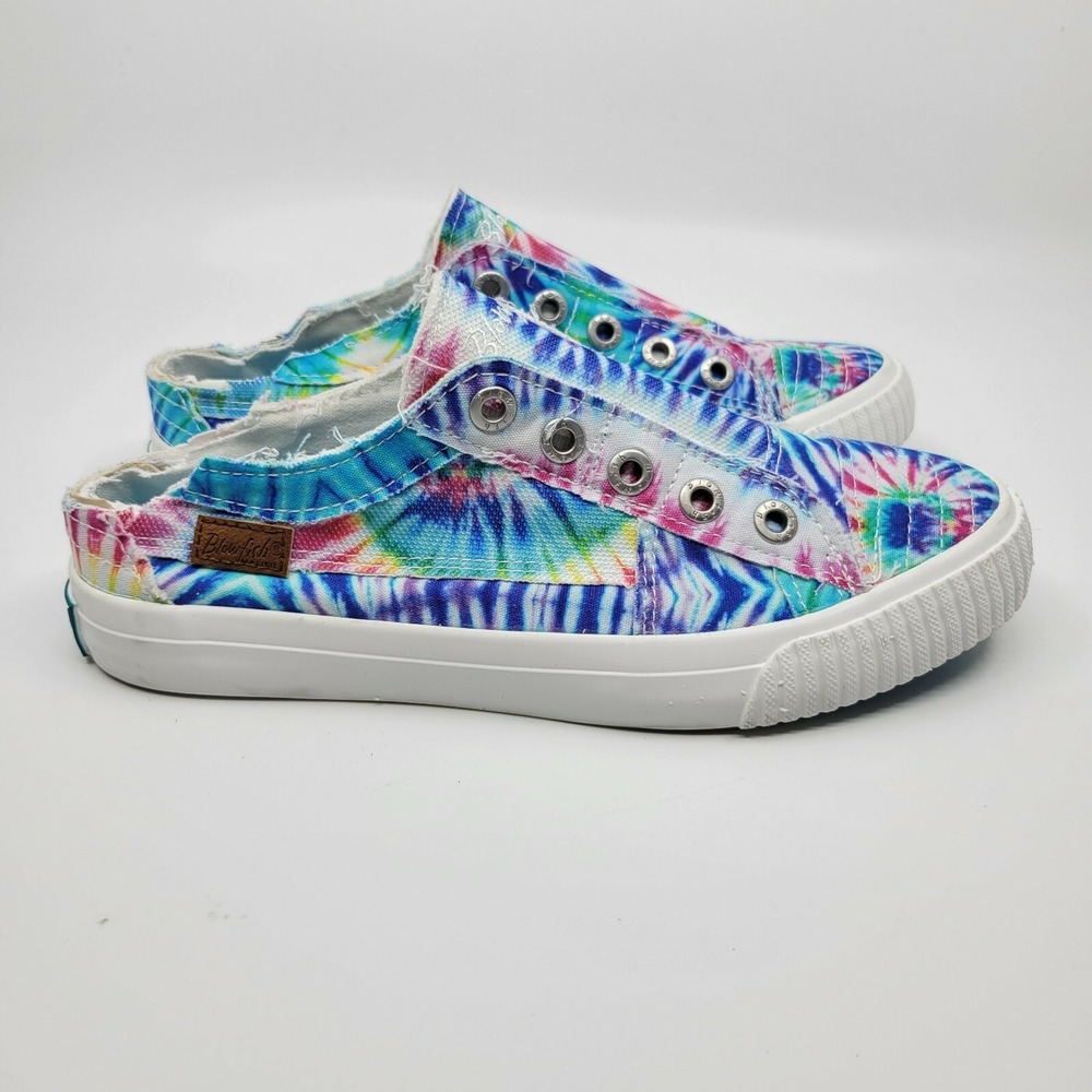 Blowfish Malibu Artsy Tie Dye Canvas Slip On Sneakers Womens 8.5 Festival